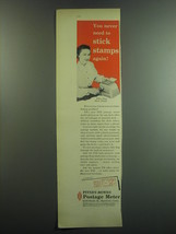 1949 Pitney-Bowes DM Postage Meter Ad - You never need to stick stamps again - $18.49