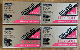 4 New Sealed Maxell VHS-C HGX-Gold And 1 Tdk TC-30 VHS-C - £8.20 GBP