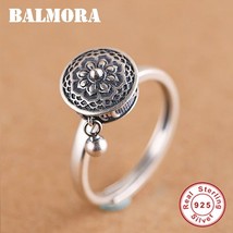 BALMORA 100% Real Sterling Silver Rotating Rings for Women Buddhist Tibetan Pray - £20.57 GBP