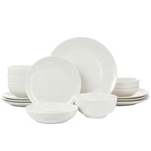 Elama Camellia 16 Piece Porcelain Double Bowl Dinnerware Set - £112.18 GBP
