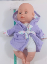 12 Inch Doll with purple bath robe very cute blue eyes played with - £5.96 GBP