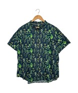 Wildfang Top Womens 2XL Blue Leafy Essential Button Up Cotton Tropical H... - $765.20 MXN