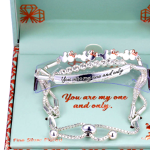 DISNEY &quot;My One and Only&quot; Bracelet, Sterling Silver Mickey &amp; Minnie Jewelry, Gift - £37.87 GBP