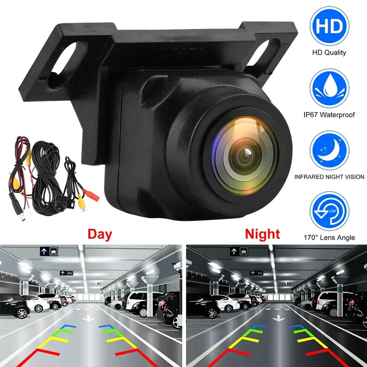 Car Backup Camera Rear View Camera 1080P Clear Anti-Interference 170 Degree Wide - £14.56 GBP