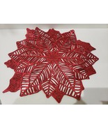 NEW Christmas Vinyl Red Poinsettia Placemats Decorations Set of 4 - £17.08 GBP