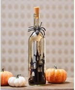 Lighted Halloween Mercury Glass Bottles with Spider Halloween Decoration - £93.19 GBP