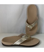 Vionic Tide Aloe Flip Flop Sandals Womens 7 Gold Ring Metallic Tan Slip ... - $712.88 MXN