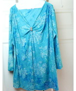 Cato Women’s 18 20 Blouse Teal Blue Mid length sleeves v neck embellished - £13.02 GBP
