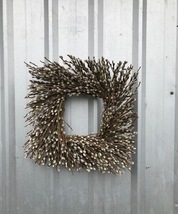 Square pussy willow, handmade Wreath, Country Home Decorations, Twigs Wr... - £58.66 GBP+