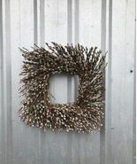 Square pussy willow, handmade Wreath, Country Home Decorations, Twigs Wr... - £58.77 GBP+