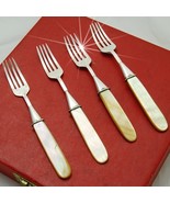 CARTIER 4 FORKS SET - STERLING SILVER 925 AND MOTHER OF PEARL - VINTAGE - £399.67 GBP