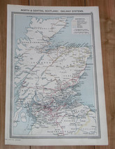 1908 Antique Map Of Scotland Railways / Rail Trains - £23.05 GBP