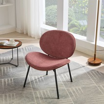 Mid-Century Modern Shell Lounge Chair - Bean Paste Pink Fabric - $2,292.52 MXN