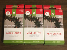 New 3 PACK - Holiday Christmas 10 MINI LIGHT Sets Battery Operated Multi-Color - £13.51 GBP