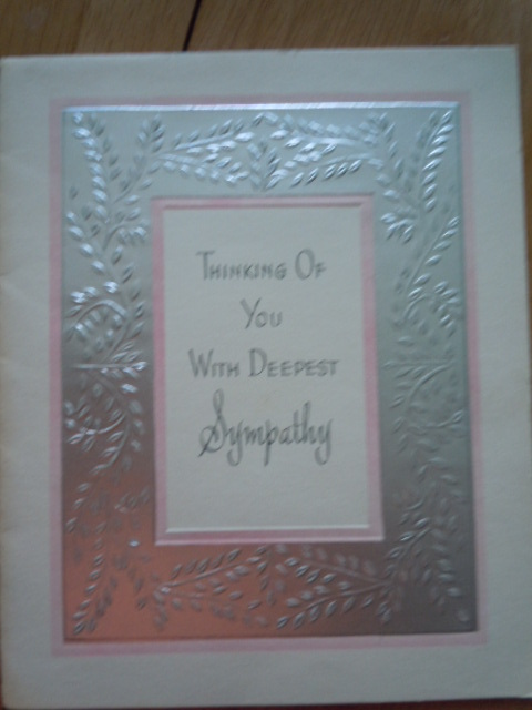 Vintage Thinking Of You With Deepest Sympathy Silver Border Gibson Greeting Card - $2.99