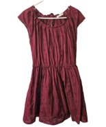 Lauren Conrad Women&#39;s Dress Size Med Burgundy 100% Cotton Elastic Waist ... - €17,05 EUR