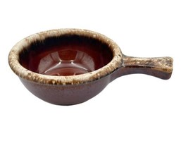 Vtg Hull USA Pottery Brown Drip Glaze Soup/Chili Bowl Crock w Handle Oven Proof - £7.82 GBP