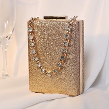 Sequin Wedding Clutch Bag Chain Design Handbag  New Bridal Evening Bag Small Par - £44.92 GBP