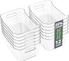 Larger Capacity 12 Pack Clear Organizer Bins - Versatile Storage for Eve... - $66.28