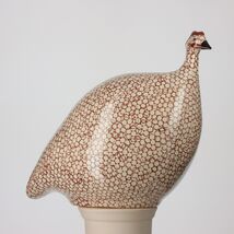 Les Ceramiques de Lussan Small Ceramic Guinea Fowl - White Spotted Borde... - €156,11 EUR