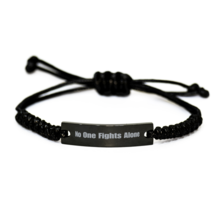 No One Fights Alone Engraved Rope Bracelet - £18.93 GBP