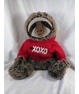 Dan Dee 18 in. Sloth Plush Stuffed Animal Red Hoodie Sweatshirt XOXO Hug... - $13.73 CAD