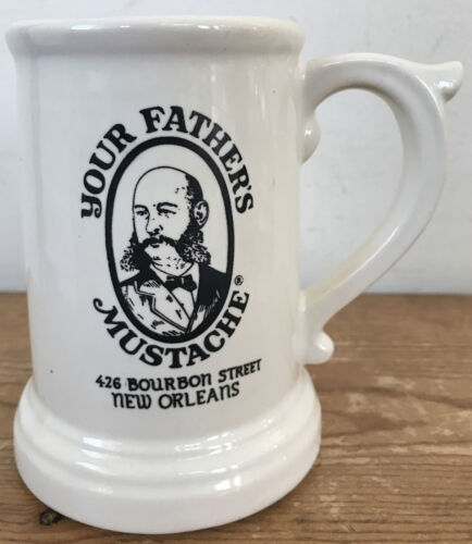 Vtg 70s Your Fathers Mustache Bourbon Street New Orleans Bar Pub Beer Stein Mug - $49.99