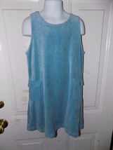 Lands&#39; End Light Blue Velour 2 Pocket Jumper Dress Size 6X Girl&#39;s EUC - £12.25 GBP