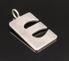 925 Sterling Silver - Vintage Minimalist Initial E Drop Pendant - PT21230 - $37.99