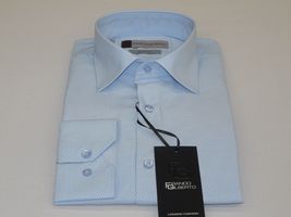 Men Franco Gilberto Shirt Twill Cotton Blend Spread Collar Turkey 5566-418 blue image 3