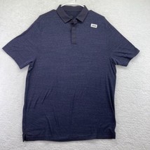 Champion C9 Mens Polo Shirt Size Large Navy Blue Stripe Short Sleeve Snaps - £11.66 GBP