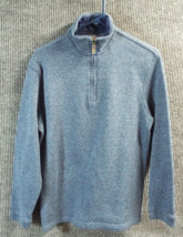 Marc Edwards Motion Plus Sweater Mens Medium Blue 1/4 Zip Pullover Polye... - $21.88