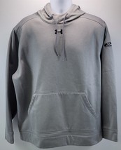 N) Men Under Armour Fleece Lined Cold Gear Pullover Gray Hoodie Ford 2XL Loose - £11.89 GBP