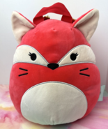 Squishmallow Fifi The Fox Soft Plush Backpack 10&quot; w/ Back Pocket Red Kel... - $12.86