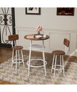 Modern 3-Piece Bar Table Set with 2 Stools &amp; Storage Shelf - $194.18 CAD