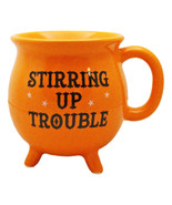 Wicca Magic Orange Stirring Up Trouble Cauldron Ceramic Mug With Handle ... - £14.93 GBP