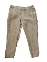 J. JILL Love Linen Womens Pants Beige Elastic Waist Pull On 100% Linen Sz Large - £15.03 GBP