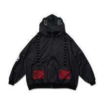 Gloomy Bear Emo Rave Punk Black Oversized Mesh Jacket XL - £55.29 GBP