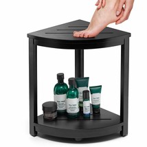 Wood Corner Shower Bench Black 12x12x18 - $152.45