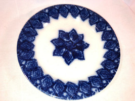 New Wharf Pottery 10 Inch Flow Blue Star Plate - £17.92 GBP