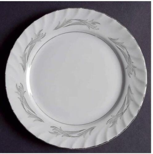 Primary image for Individual Salad Plate Platinum Scroll #3643 by HARMONY HOUSE CHINA Width 7 3/4"