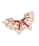 Anywags Pet Collar White Printed Christmas Lace Silk Ribbon Scarf Dog Ca... - $27.50+