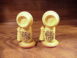 Pair of Candlestick Phones Ceramic Salt and Pepper Shakers - £6.34 GBP