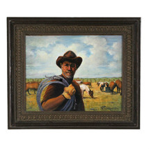 &quot; Un Véritable Cowboy &quot; Par Anthony Sidoni 2003 Signé Huile Peinture 40cmx18 - £5,305.65 GBP