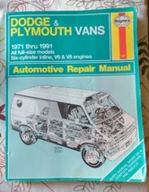 Haynes Repair Manual Dodge Plymouth Vans Full Size 1971-1991 6 cyl inline V6 V8 - £11.35 GBP