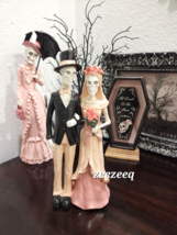 Halloween Pink Bride &amp; Groom Couple Figurine Statue Tabletop Decor  10.7... - £30.06 GBP