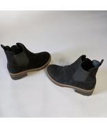Kensie Women&#39;s Black Faux Suede Ankle Boots Booties Slip On Size 7 M Casual - $336.54 MXN