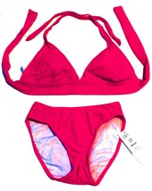 Sunsets Red Halter Bikini Swimsuit Size D-Cup Top Small Bottoms NWT $110+ - £46.76 GBP