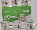 Coffee Mug Set of 6 Mugs 14 oz Christmas Holiday Theme Ceramic Coffee Mugs - $41.82