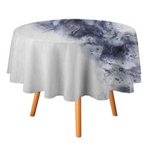 Colorful Marble Tablecloth Round Kitchen Dining for Table Cover Decor Home - £12.78 GBP+